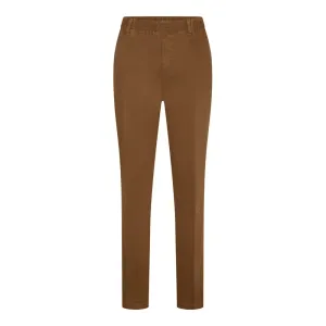 Luigi_Morini_cognac_katoenen_broek_met_elastische_band_donker