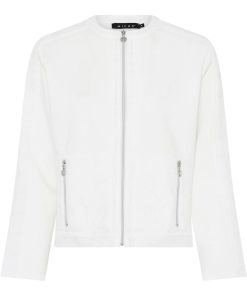 Micha wit damesjasje met ritssluiting en ritszakken voorzijde