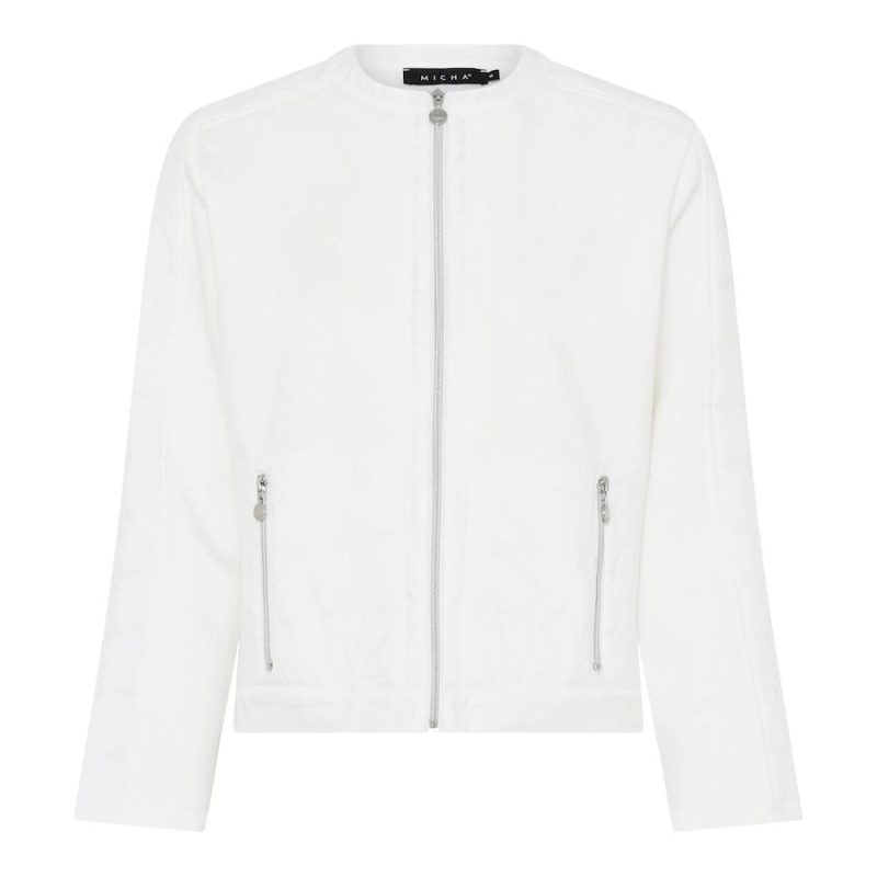 Micha Wit Jasje met Ritssluiting en Stretch – Comfortabele Blazer – Wit 