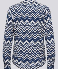 Alternative view of Rabe blouse blauw zigzag patroon