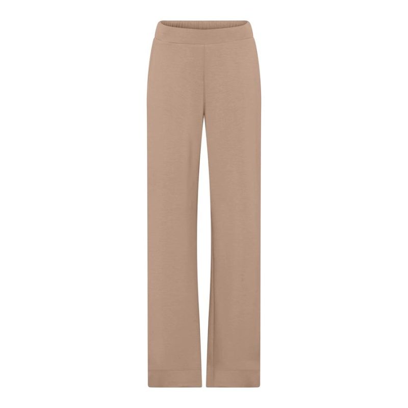 Micha Wide Leg Pantalon Latte - Comfortabele Stretch met Modal 