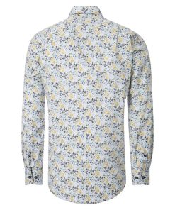 Alternative view of Overhemd klittenbandsluiting met geel gebloemd