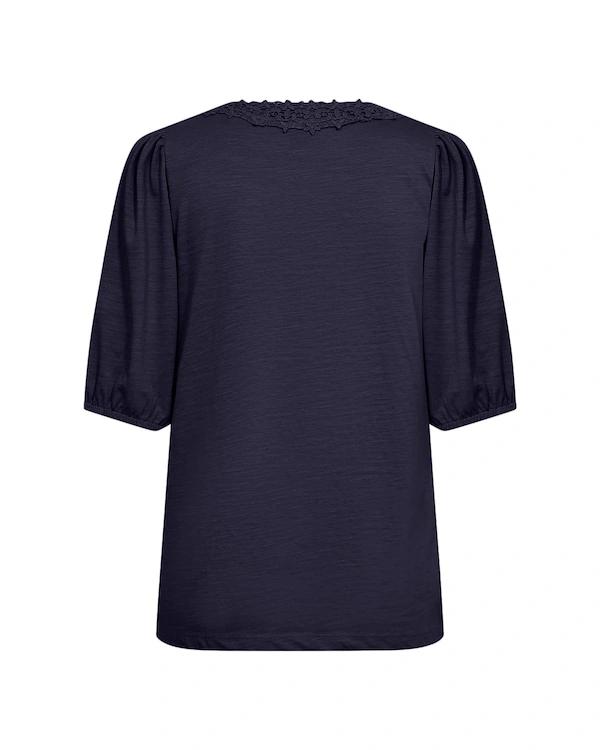 SoyaConcept Babette donkerblauw Shirt met kant - Afbeelding 2