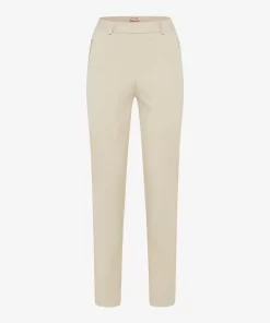 Beige dames instapbroek Raphaella by Brax model Lillyth hoge taille super slim fit