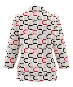 Alternative view of Frank Walder poloshirt beige / rood dessin