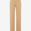 Raphaella by Brax Lillyth flared broek in camel met elastische tailleband en strijkvouw