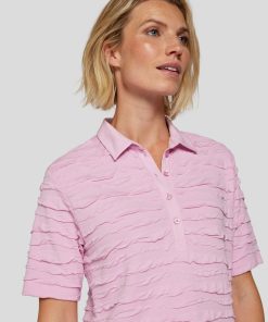Alternative view of Rabe Poloshirt roze – Reliëf Structuur
