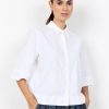SoyaConcept Nellie witte blouse met wijde pasvorm en halflange mouwen