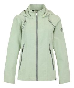 Frandsen dames jas Jade groen waterdicht met afneembare capuchon en linnen voering