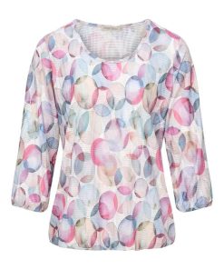 Roze dames blouson Torres van Dreamstar met modern cirkel dessin en elastische onderzijde