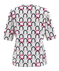 Alternative view of Frank Walder shirt wit / rood dessin - katoen