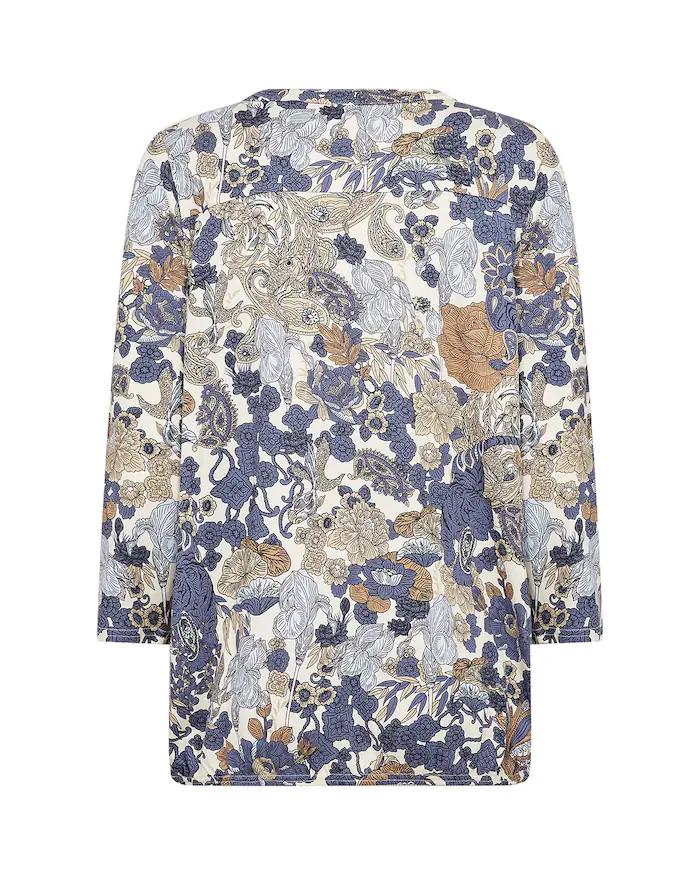Soyaconcept Blouse Blauw Gebloemd - Driekwart Mouw - Afbeelding 2