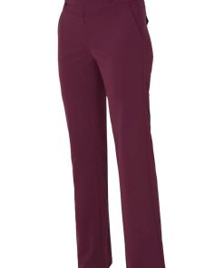 Bordeauxrode damesbroek Montel van Dreamstar met rechte pijpen in luxe travel kwaliteit