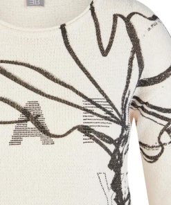 Alternative view of Rabe Trui Off-White met Grafisch Dessin - Katoenmix