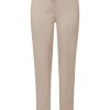 Beige Frank Walder Brenda pantalon voor dames met elastische tailleband en steekzakken