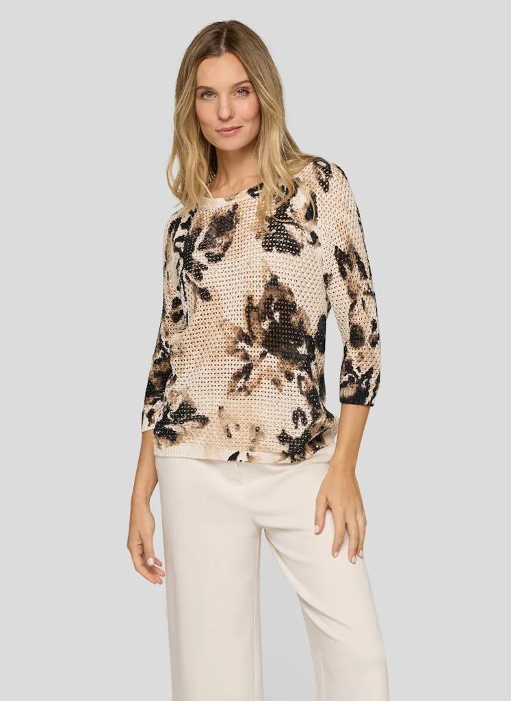 Rabe Trui Beige & Taupe Dessin – 100% Katoen - Afbeelding 2