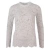 Witte kanten top met lange mouwen en opstaande kraag van het merk Enjoy