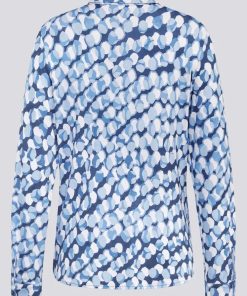 Alternative view of Rabe Blouse Blauw Wit - Doorknoop - stretch