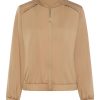 Frank Walder dames jasje in brons kleur blouson model met rits en elastische boord