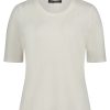 Betty Barclay dames shirt off white gebroken wit met crinkle structuur en korte mouwen