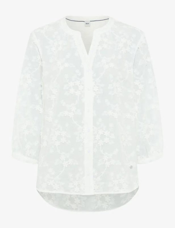 Brax blouse wit - driekwart mouw 