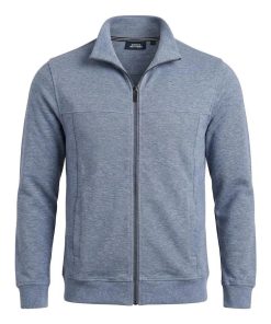 Boston Brothers heren sweatvest lichtblauw met rits en zakken 100 procent katoen