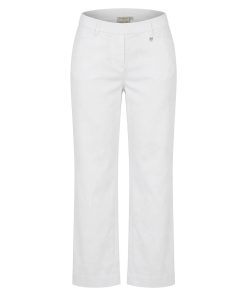 Relaxed by Toni dames broek Scarlet model wide leg wit katoen met elastische tailleband
