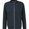 Klassiek donkerblauw Lerros heren vest met ritssluiting en opstaande kraag