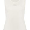 Betty Barclay dames top mouwloos off white gebroken wit ribstof met ronde hals