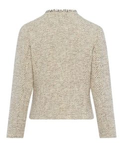 Alternative view of Frank Walder Blazer Gemeleerd Beige Marine - Luxe Katoenmix met Rafels