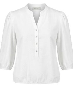 Sensia dames blouson off white gebroken wit met structuurstof en elastische zoom