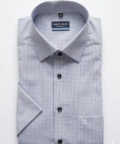 Marvelis strijkvrij overhemd blauw camel