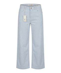 Alternative view of New Star broek 'Neva' gestreept lichtblauw