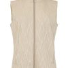 Sunday dames gilet zandkleur met rits en geometrisch motief