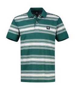 Lerros Heren poloshirt groen gestreept