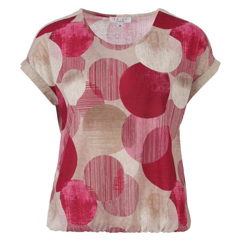 Enjoy blouse cirkels rood / roze 