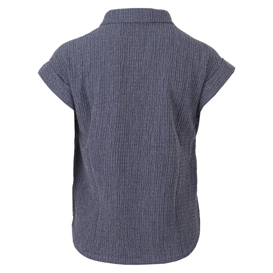 Enjoy Polo Structuur Jeansblauw Korte Mouw - Afbeelding 2