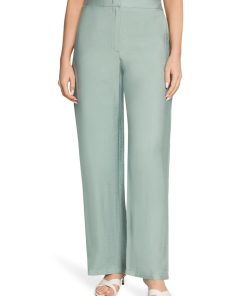 Betty Barclay dames broek groen relaxed fit met hoge taille en wijde pijpen