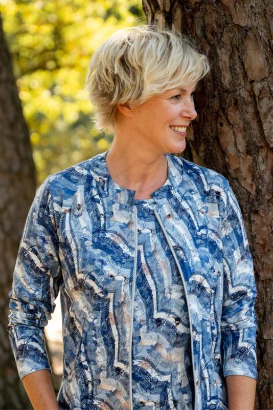 Leona per Donna Twinset - blauw wit 