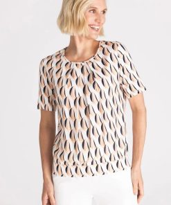 Alternative view of Frank Walder Blouson Marine/Beige Print