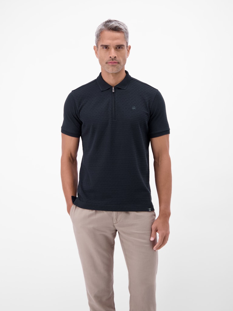 Lerros Heren poloshirt uni donkerblauw - Afbeelding 2