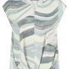Betty Barclay dames top met blauw-groene grafische print en oversized korte mouwen