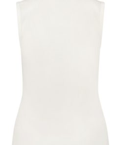 Alternative view of Betty Barclay Top Off White - Mouwloos Shirt met Ribstructuur