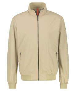 Lerros heren zomerjack kitkleur zandbeige met rits en elastische boorden voor- en achterkant