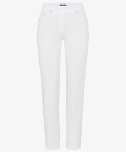 Raphaella by Brax Pamina Deko 6/8 Wit - Comfortabele Slim Fit Instapbroek