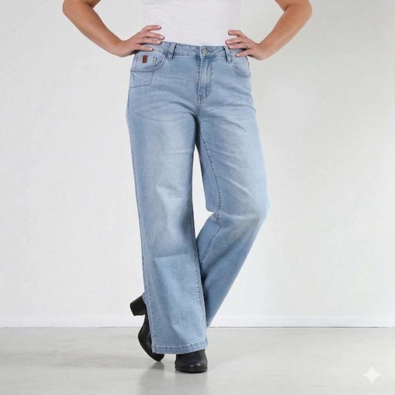 New Star Jeans Wide Leg Lichtblauw 