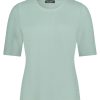Betty Barclay dames shirt jadegroen met crinkle structuur en korte mouwen