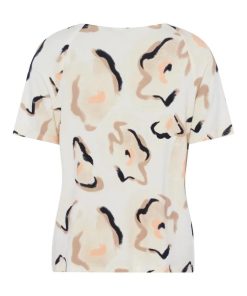 Alternative view of Frank Walder Shirt Beige Marine - Luxe Viscose Top met Stretch