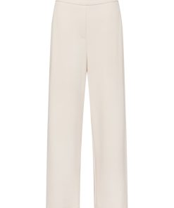 Rabe dames pantalon model Wally wide leg licht zandkleur voor- en achterkant