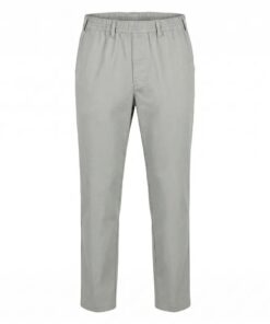 Voorzijde lichtgrijze Luigi Morini Amberg herenbroek met elastische tailleband
